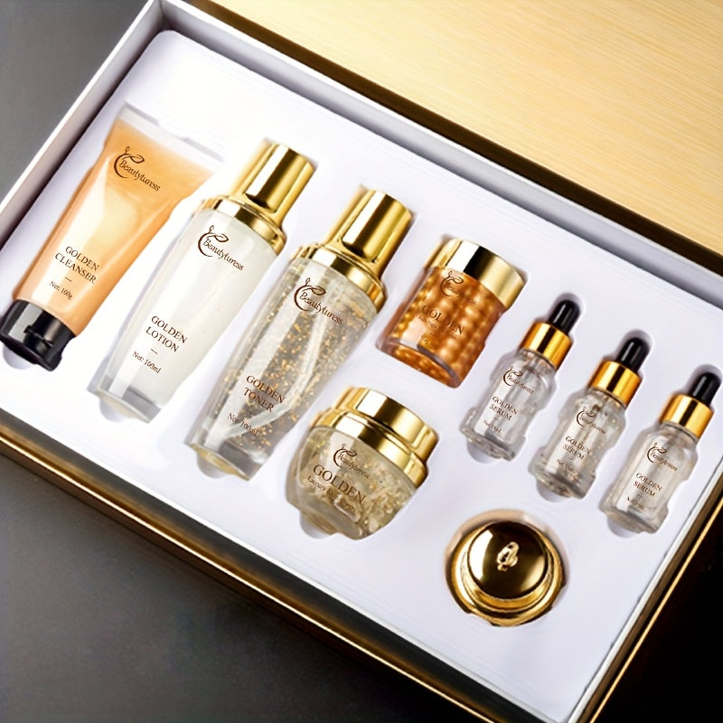 Elegant Lady's Skincare Set 9pcs/ Set, Moisturizing and Water-retaining, Moisturizing Dry Light Beige, Light Beige Is Glossy, Contains Niacinamide, Hyaluronic Acid and Other Light Beige Care Ingredients, High-end Women's Set, Suitable for Parties