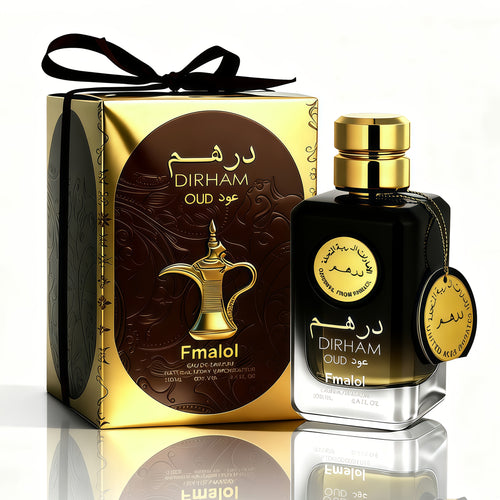 Dubai Oud Luxury Men's Eau De Parfum, 3.4oz. Arabian High - End Gift Box, Featuring a Golden Patterned Water Pot Design with Exquisite Texture. It Has an Oriental Woody Fragrance, Suitable for Men to Wear on High - End Occasions and in Daily Life.