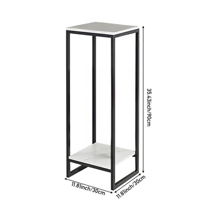 1 Pack, 2-Tier Versatile Metal Plant Stand - Space-Saving Indoor/Outdoor Multi-Layer Potted Plant Rack - Ideal Home Decoration Organizer for Living Room, Balcony, and Bedroom with Sturdy Construction and Easy Assembly - Black/White