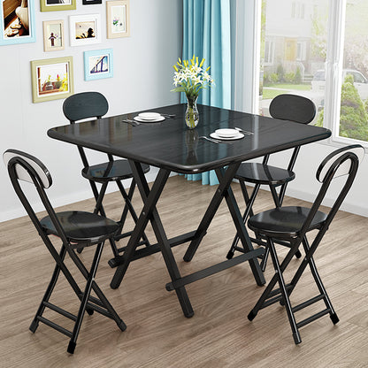 Portable Foldable Dining Table Kitchen Table Space Saving (only table), 70cm Square Small Coffee Table, Outdoor Camping Picnic Garden Home Writing Study Office Bedroom Gaming Table, Black/ White