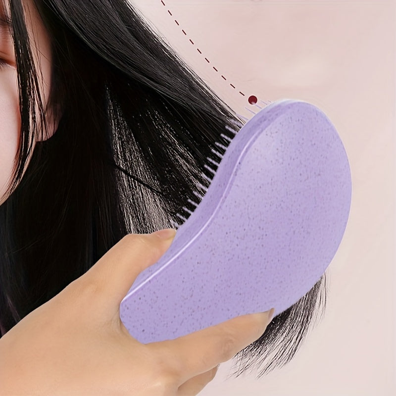 [Wedding Gift Give]Wheat Straw Hair Comb Set 5pcs -TT Massage Head Smooth Hair Comb, Soft Comb Teeth Smooth Hair Egg Comb, Wide Tooth Oil Hair Comb, Scalp Massage Shampoo Brush + Gift Bag Mother'S Day Gift for Girlfriend, Wife, Suitable for Men