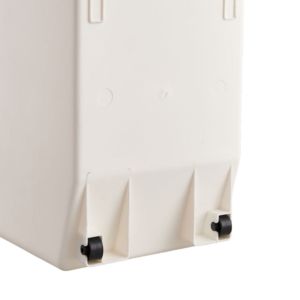 Rice Dispenser 10kg with Scoop, PP Rice Storage Container with Lid & Wheels for Dog & Cat Food, Flour, Cereal, Nuts, Beans, Kitchen Storage Box, Grey/ Green, 35*20*26CM