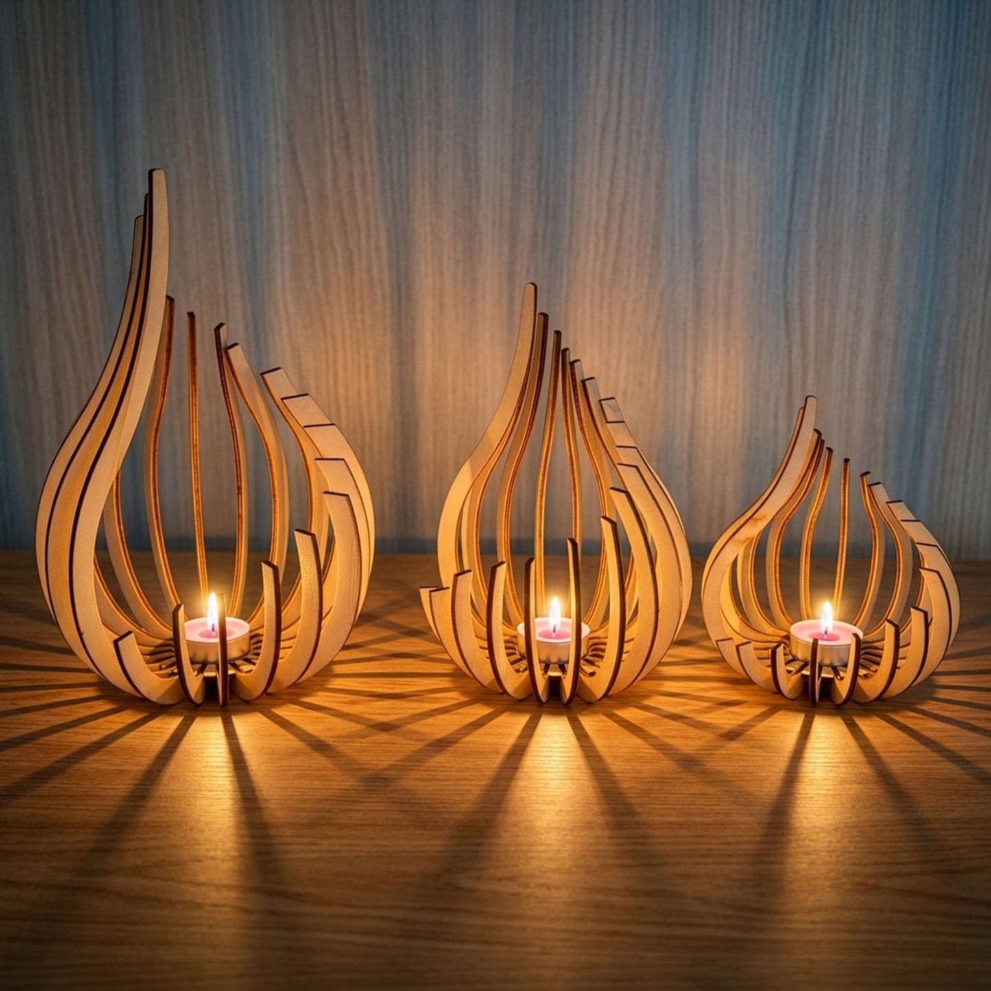 3pcs for Lotus Shape Tea Light Holder, Bohemian Style Candle Base for Home Decor, Unique DIY Art Craft Desktop/Bedside Decoration Gift for Mother'S Day, Father'S Day, Parties (Candle Not Included)