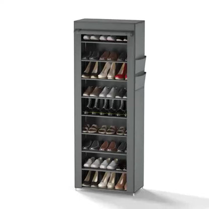 10 Tier Shoes Rack with Dustproof Cover, Shoe Storage Cabinet, Shoe Organizer, Easy to Assemble, Hold up to 25-30 Pairs