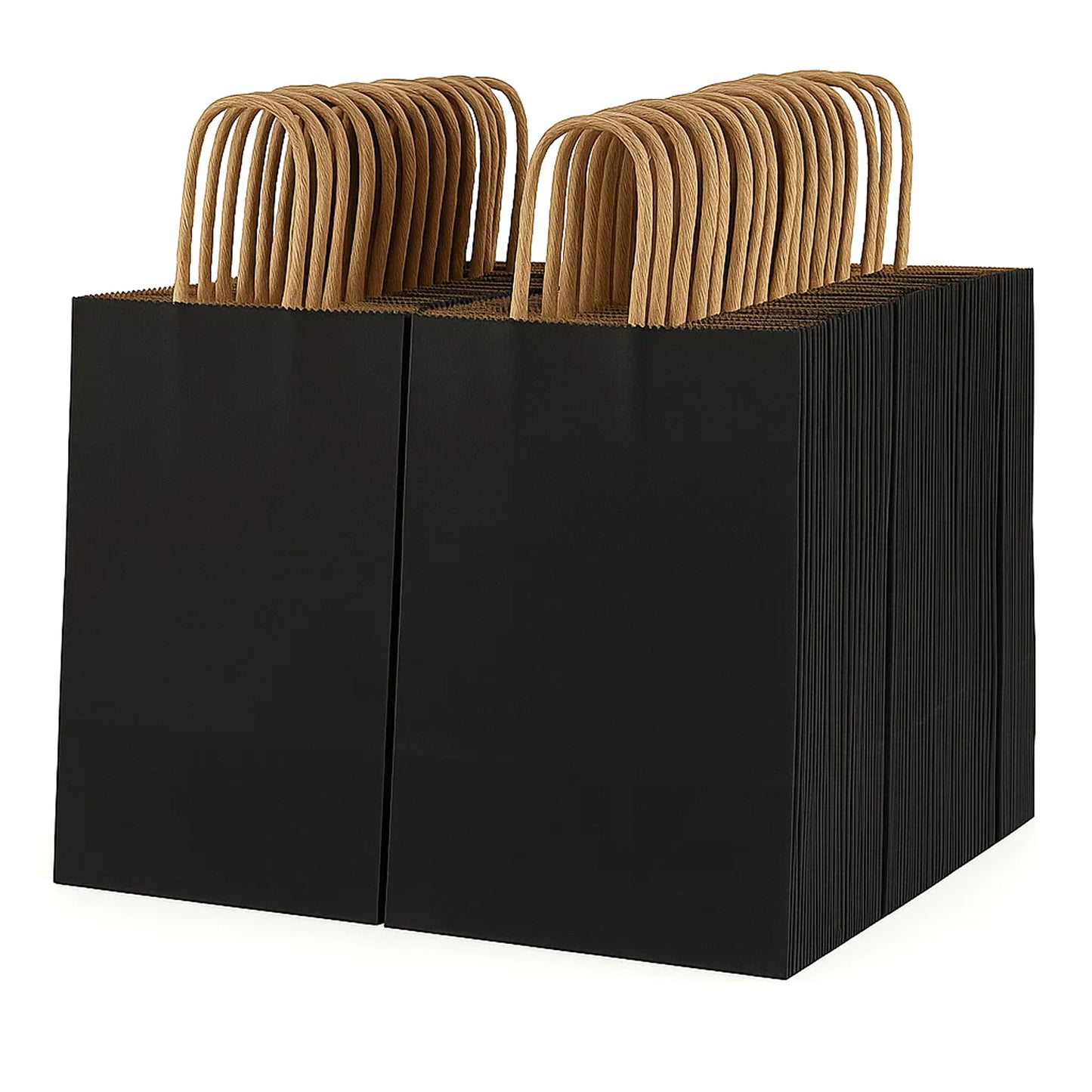 100-Pack Kraft Paper Bags with Handles – Ideal for Gift Wrapping, Parties, Holiday Celebrations & Retail Use
