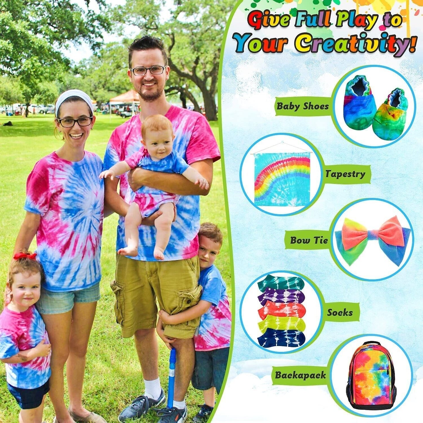 Tie Dye Kit Professional Creations Colours Tulip Ink Adults Kid Box Craft Set