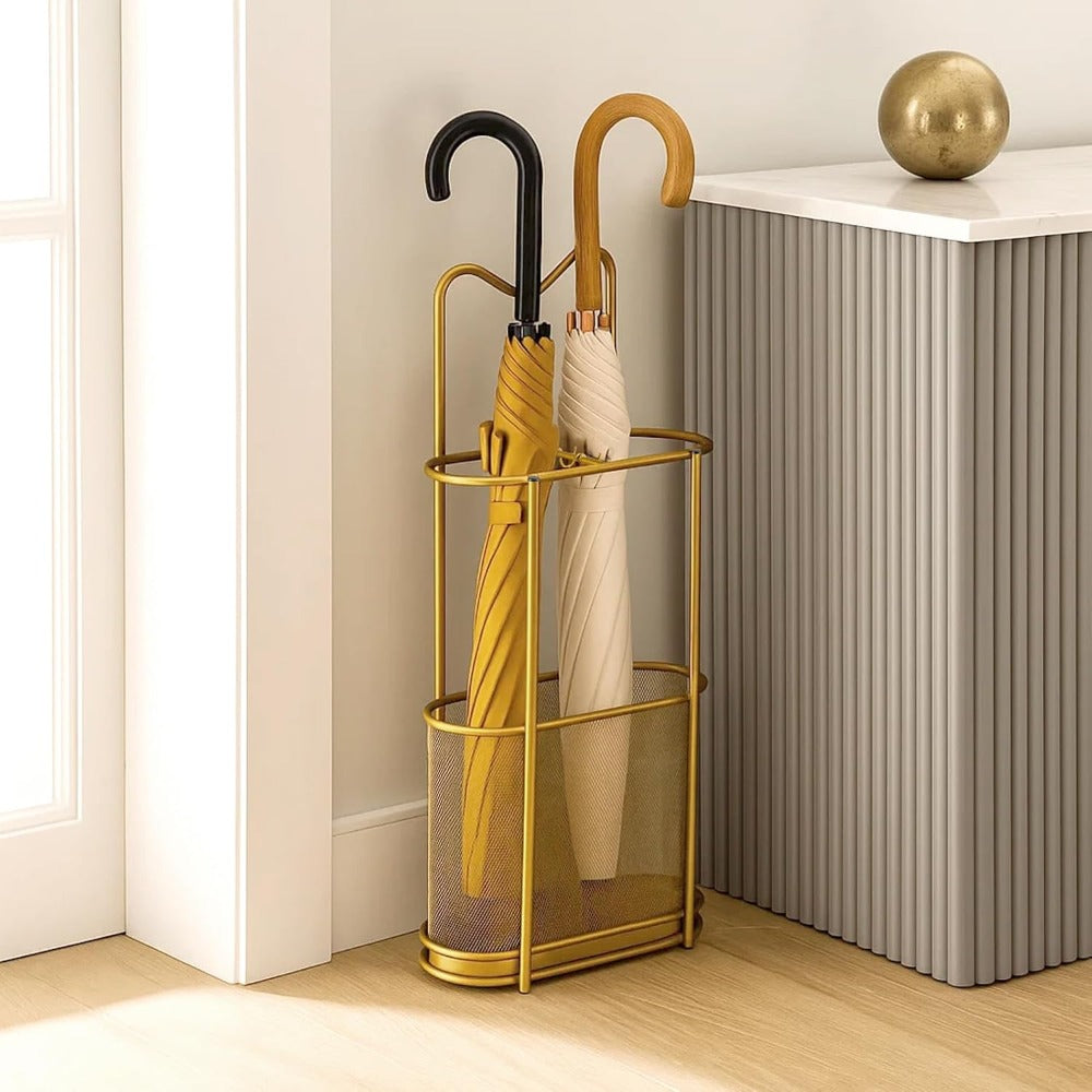 Sturdy Metal Contemporary Umbrella Stand - Storage Rack for Home & Hotel Lobby Entrance, Perfect for Commercial Use