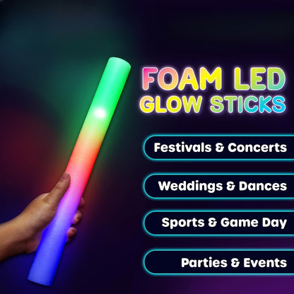 50pcs Lighted Holiday Displays - Foam Glow Sticks for Outdoor Christmas Decor Valentine's Day Decoration, Halloween, Weddings And Other Holiday Events, Parties And Gatherings