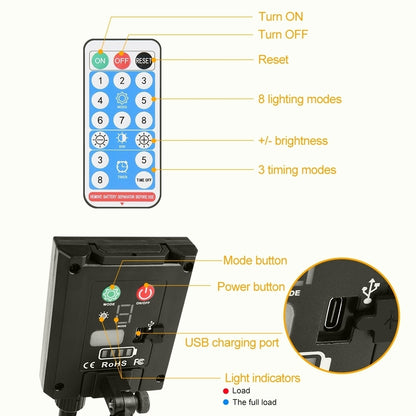 15.25m/20.13m/30.49m G40 Solar Light String, Ip44 Waterproof Outdoor Solar Light Chain/Crystal Fairy Light, With Remote Control And Adjustable Brightness, Ideal For Decorative Lighting In Gardens, Terraces, Balconies, Barbecues, Parties, And Corridors