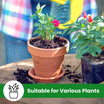 Clay Pots for Plants with Saucer - Terracotta Plant Pots with Drainage Hole, Pots for Plants for Indoor/Outdoor Use