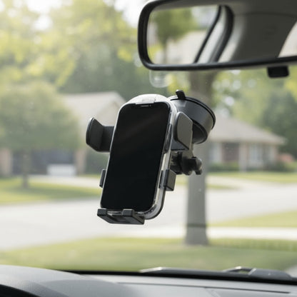 Car Phone Mount with Suction Cup & Quick-Release Button, Anti-Shake Flexible Long Arm Dashboard Holder for Hands-Free Navigation – Universal 360° Windscreen & Dashboard Phone Cradle for UK Drivers