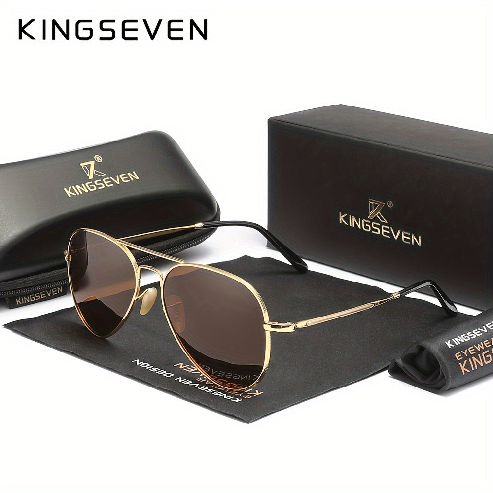 Kingseven Classic Pilot Polarized for Men And Women Fashion Unisex Style Eyewear for Activities, Parties, And Photography Props