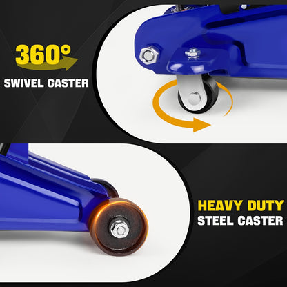 Hydraulic Trolley Jack, Heavy Duty 2 Tonne Floor Jack Heavy Duty, for Car And Truck Repairs, Car Auto Trailer Garage Tyre Repair, Blue, Maintenance Tools