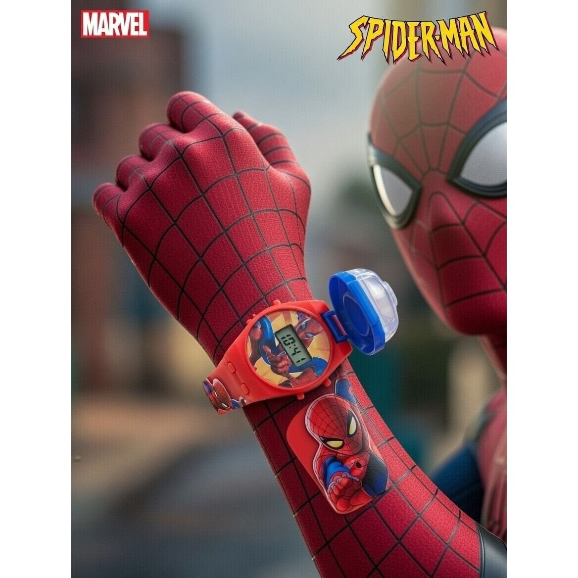 Marvel Kids Toys Light Up Watch for Boys & Girls – Hulk, Spider-Man, Iron Man & Captain America Toy Watch – Adjustable Watch Strap – Party Bag Fillers Kids – Fidget Toys – Toys for Boys Ages 3+
