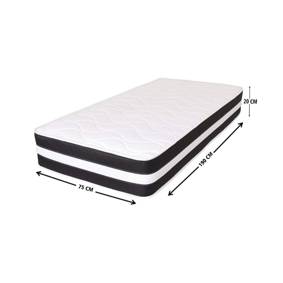 eXtreme comfort 3D Airlfow 8" Deep Micro Quilted Black and White Hybrid Mattress