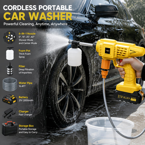 The New 2025 Wireless High-pressure Water Gun Will Be Equipped with a Battery Powered Wireless Cleaning Machine, a Rechargeable Battery and Charging Kit, a Portable High-pressure Cleaning Machine, Suitable for Outdoor Vehicle Cleaning and Watering.