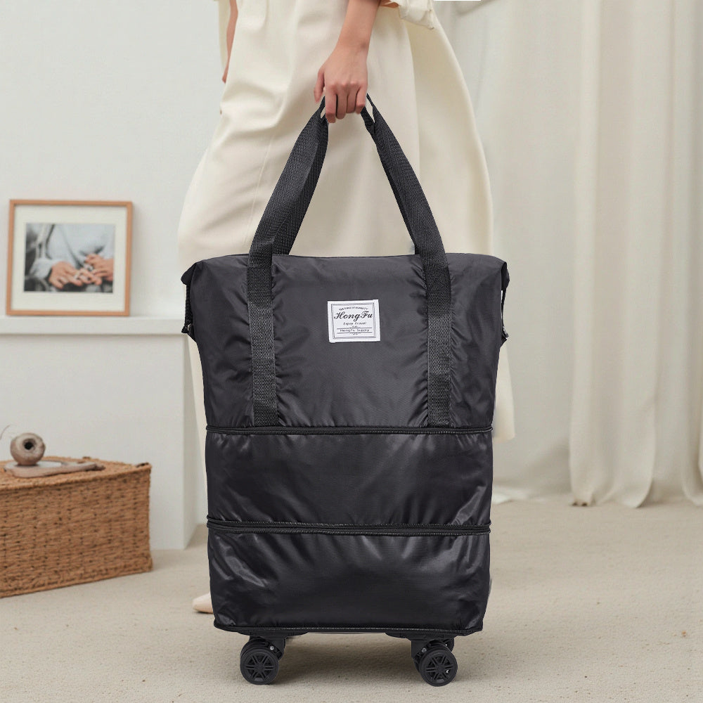 Travel Duffle Bag with Removable Wheels, Luggage, Suitcases, Expandable Sports Gym Bag for Women Men, Dry Wet Holdall Luggage Weekend Overnight Bags for Swimming