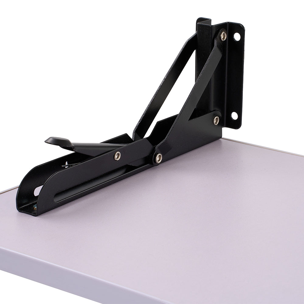 Folding Wall-Mounted Laptop Desk, Space-Saving Study and Reading Table, Metal Iron Frame Design, Durable and Sturdy Wall Desk for Home or Office, Black/White, 52x24cm / 65x24cm / 75x24cm