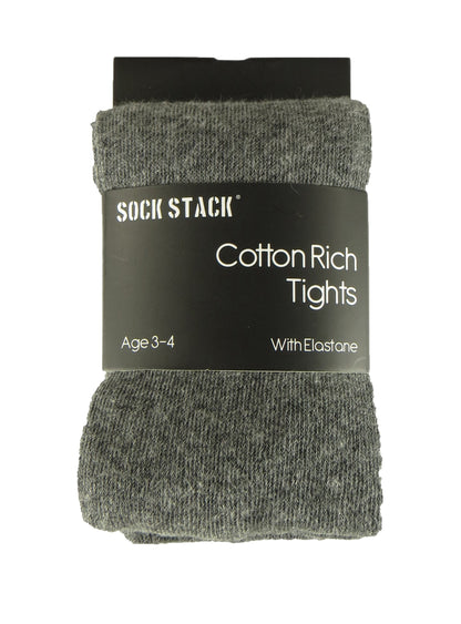 Pack Of 6 Girls Tights, School Uniform Multipack Soft Cotton Rich Winter Tights (3-12 Years)