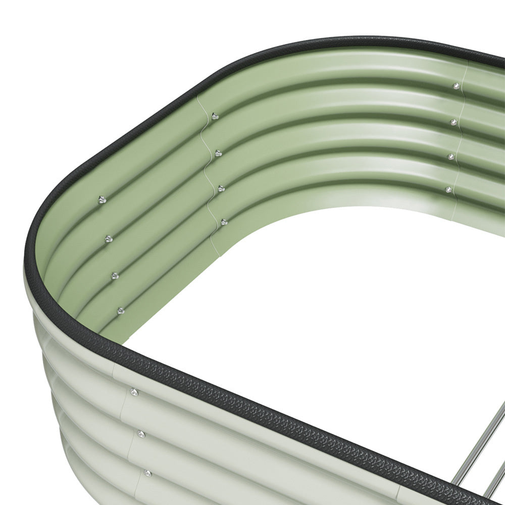 Oval Elevated Planter Box Metal Raised Garden Bed, Outdoor Vegetable Fruit Flower Herb Growing Box, 2 Sizes 2 Colours Available