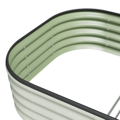 Oval Elevated Planter Box Metal Raised Garden Bed, Outdoor Vegetable Fruit Flower Herb Growing Box, 2 Sizes 2 Colours Available