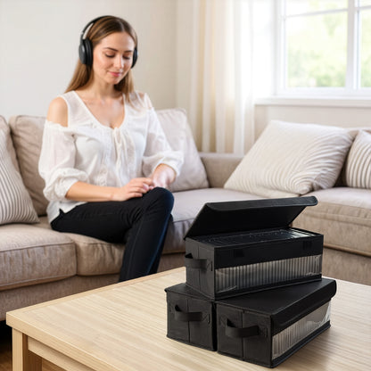 2-Pack or 3-Pack Large Capacity CD/DVD Storage Case – Holds 165 Discs Each –Media Organizer with Zipper Closure & Carry Handles – Portable Disc Holder for Home, Office, or Car