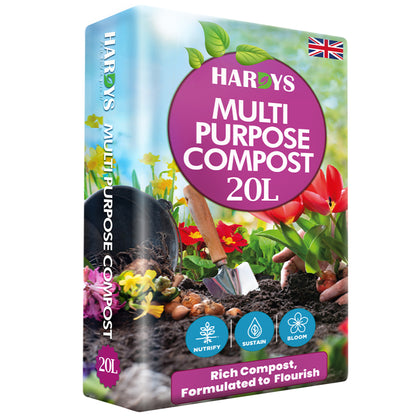 Hardys Multi Purpose Compost - Potting & Seed Compost for Outdoor Plants | All Purpose Indoor Plants Potting | Nutrient Rich Fertiliser for Garden, Pots, Planter Beds