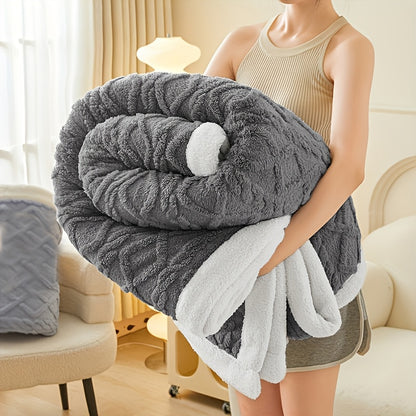 Thickened Throw Blanket, Soft, Cozy Geometric Pattern, Lightweight & Durable for Office Naps, Sofa, Dorms, Gift - 300-350GSM, Machine Washable, Perfect for All Seasons, Local Warehouse