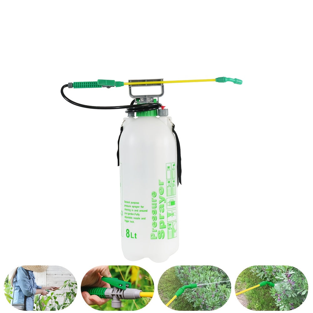 1pc 10L/8L/5L Handheld Pressure Sprayer with Adjustable Nozzle & Continuous Air Pump - Durable Plastic Manual Garden Spray Bottle for Weed, Pest Control, Fertilizer, Herbicide - Outdoor Yard & Lawn Care, Outdoor Gardening Tool | Handheld Sprayer | Robust