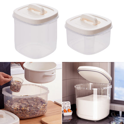 5-10KG Airtight Food Storage Container with Lid and Measuring Cup Plastic Portable Cereal Container for Kitchen, Storage Bin for Rice Beans, Flour, Pet Food