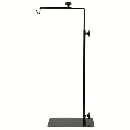 Adjustable Reptile Light Stand for Tortoises, Lizards & Amphibians - Durable Iron Heat Lamp Holder with Hook, 22-30cm Width & 40-64cm Height, Black, Terrarium Lighting | Insectivore Lighting | Sturdy Lamp Support, Reptile Accessories