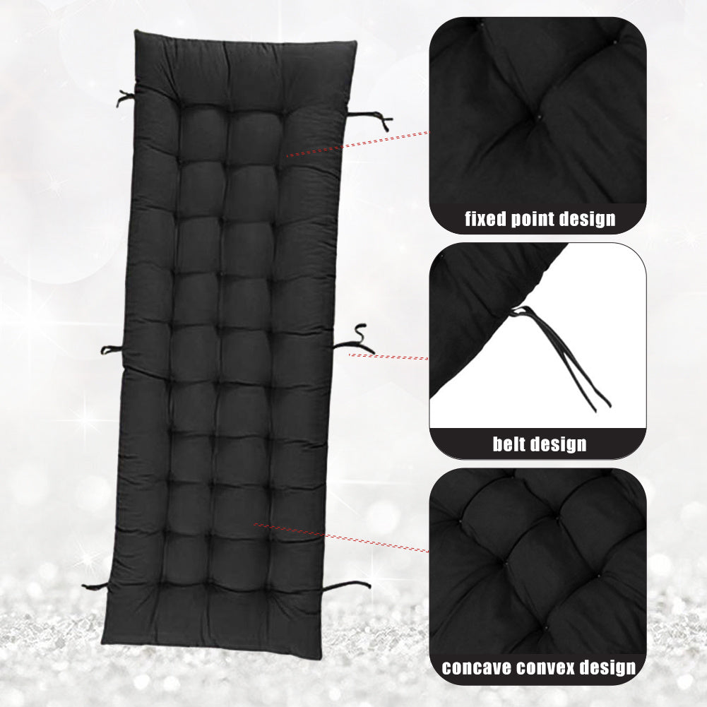 Garden Bench Cushion Chair Cushion, Sun Lounger Cushion Pads 160*50*8cm Thick Garden Recliner Chair Replacement Anti-Slip Cushion Sunbed Cushion 2 3 Seater Seat Pad for Porch Swing Patio Lawn Various Colour Options