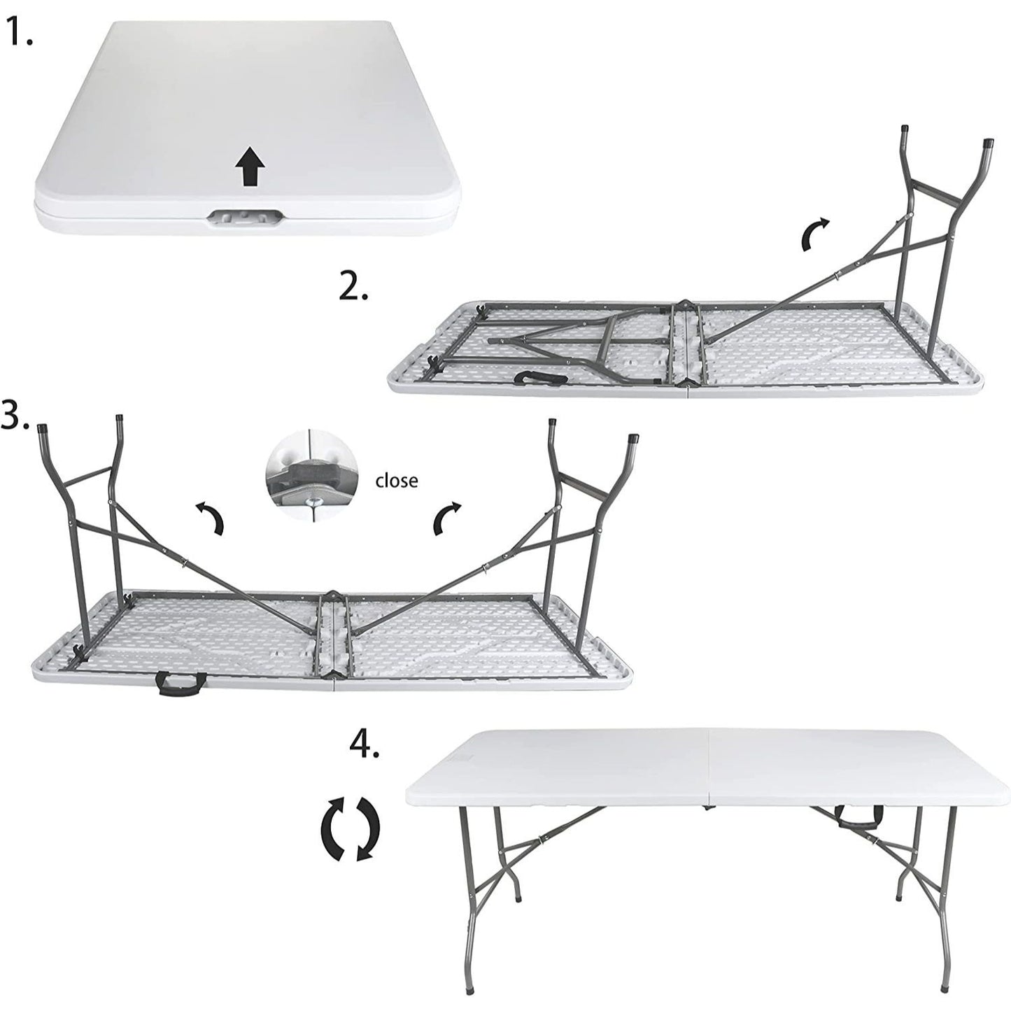 6ft Folding Trestle Table Heavy Duty Trestle Picnic Garden Table Outdoor Indoor Wedding Desk Portable