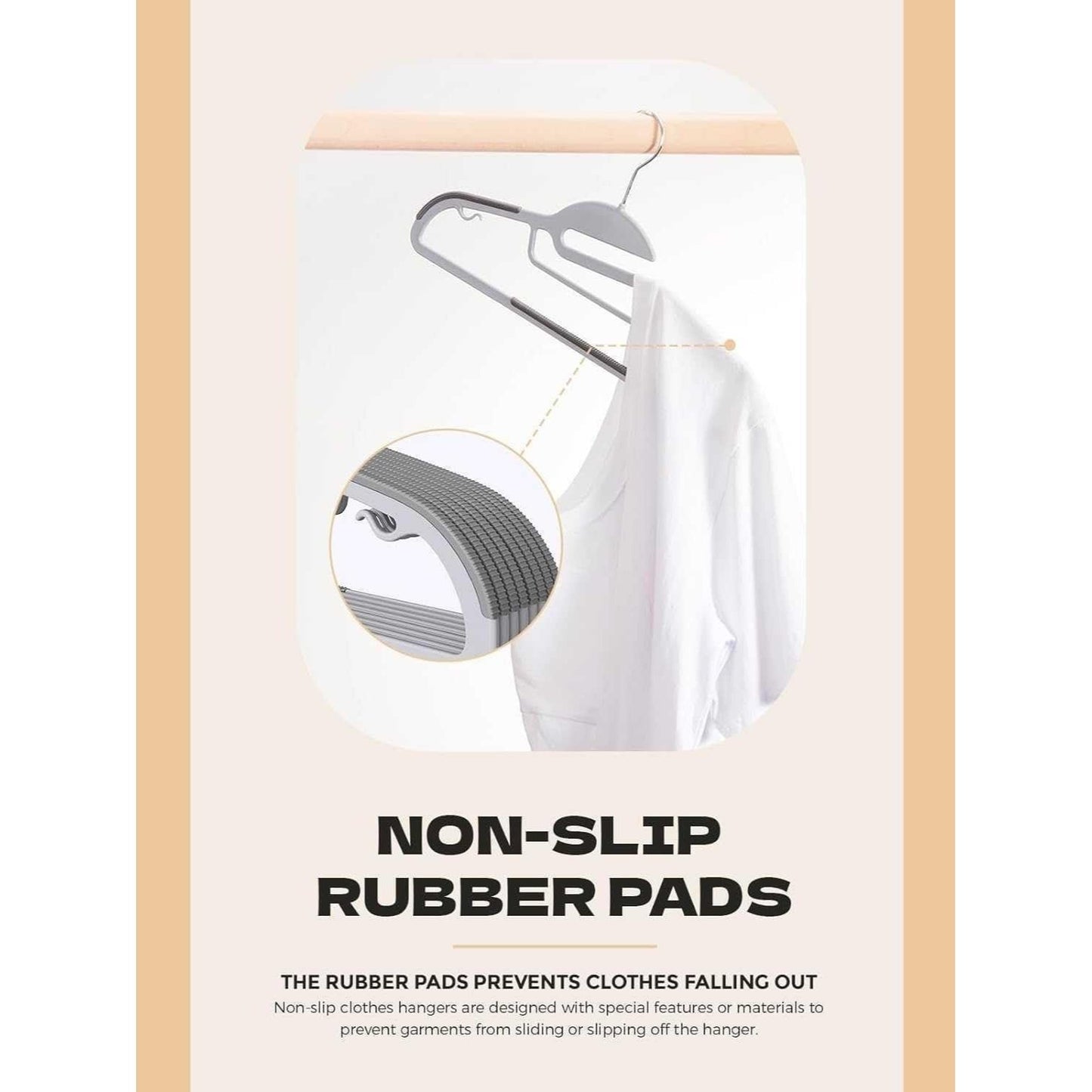 Plastic Coat Hangers Non Slip Adult Wardrobe Storage Space Saving Clothes Hangers