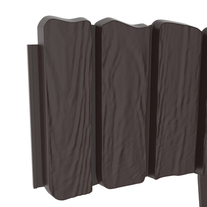 Plastic Lawn Edging Flower Bed Edge Grass Border Garden Fence Mowing Barrier Garden Palisade Imitation Wood Grain Look with 10Cm Tips 13Cm Height, for Garden, Path, Pavement, Farm, Courtyard, Pack of 4/ 8, Anthracite/ Brown/ Gray