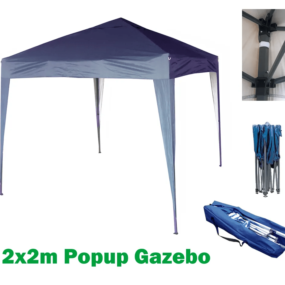 2x2m Pop-up Gazebo Waterproof Outdoor Garden Marquee Canopy No Sides