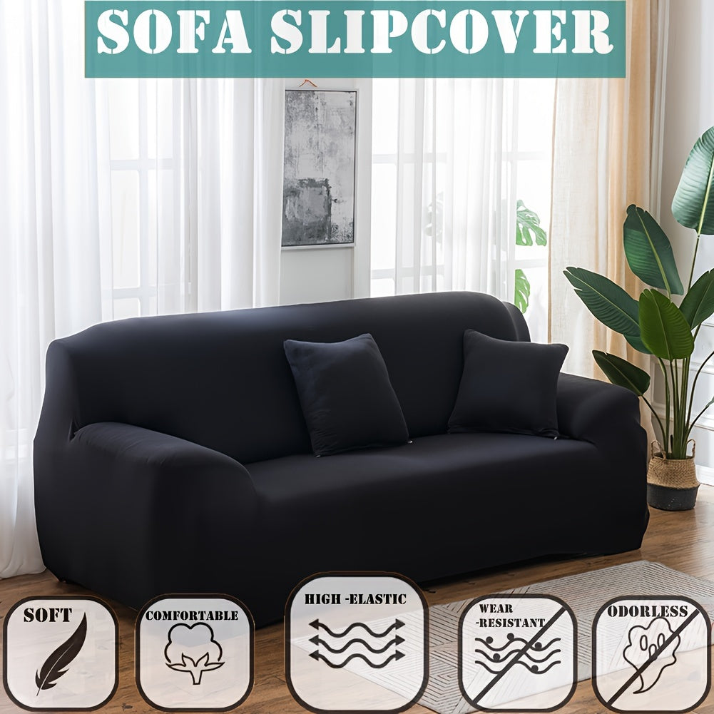 Sofa Cover Fashion Printed High Stretch Elastic Fabric L Shape Sofa Slipcover Couch Cover 1 2 3 4 Seater Polyester Spandex Furniture Protector Cover Include Pillowcase for Living Room Pets Dogs