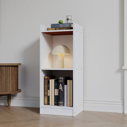 Modern White Wooden Bookcase – Tall & Skinny Bookshelf 2/3/4 Cube Shelves Shelving Storage Unit, Open Shelf Bookshelf For Office Living Room Bedroom Storage Organization