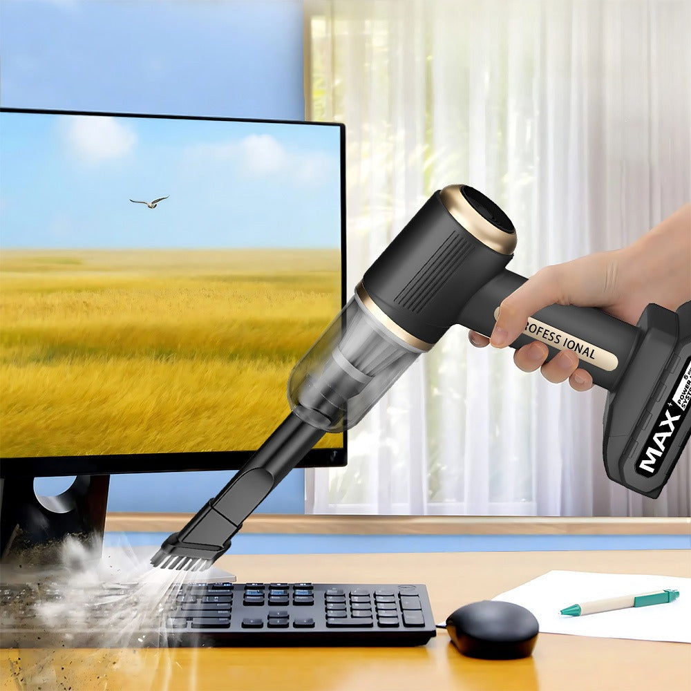 4-in-1 Cordless Vacuum Cleaner & Air Pump with Brushless Motor – Portable High-Power Blower for Car Interior, Pet Hair, Keyboard & Home – Gift for Car Owners & Pet Parents