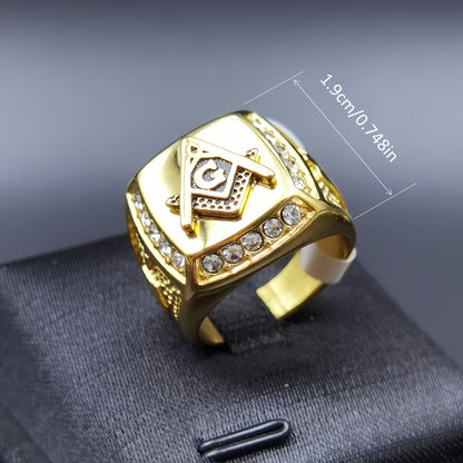 Classic Vintage Masonic AG Ring, Titanium 316L Stainless Steel 316L 316L Stainless Steel 316L 316L Stainless Steel Men'S Ring Jewelry
