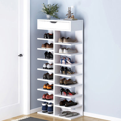 8/9-Tier Heavy-Duty Tall Shoe Rack Cabinet with Drawer, Space-Saving Vertical Shoe Organizer, Narrow Entryway/Bedroom/Office Storage, for Hallway, Closet, Apartment, Bedroom Organization