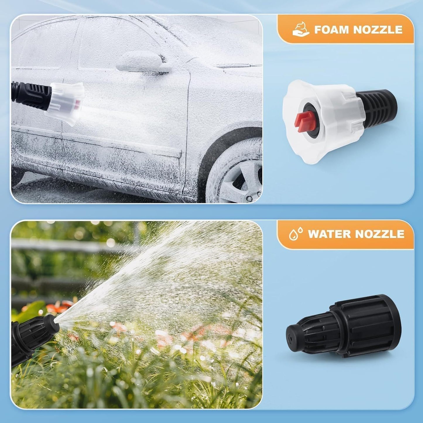 Snow Foam Plus 2L Pump up Snow Cannon Full Kit Inc Mitt & Drying Cloth Wash Detailing Valeting Kit For Car Van Caravan 5L Super Thick Pre Wash Pressurised Snow Cannon Lance