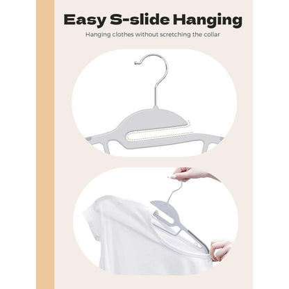 Plastic Coat Hangers Non Slip Adult Wardrobe Storage Space Saving Clothes Hangers