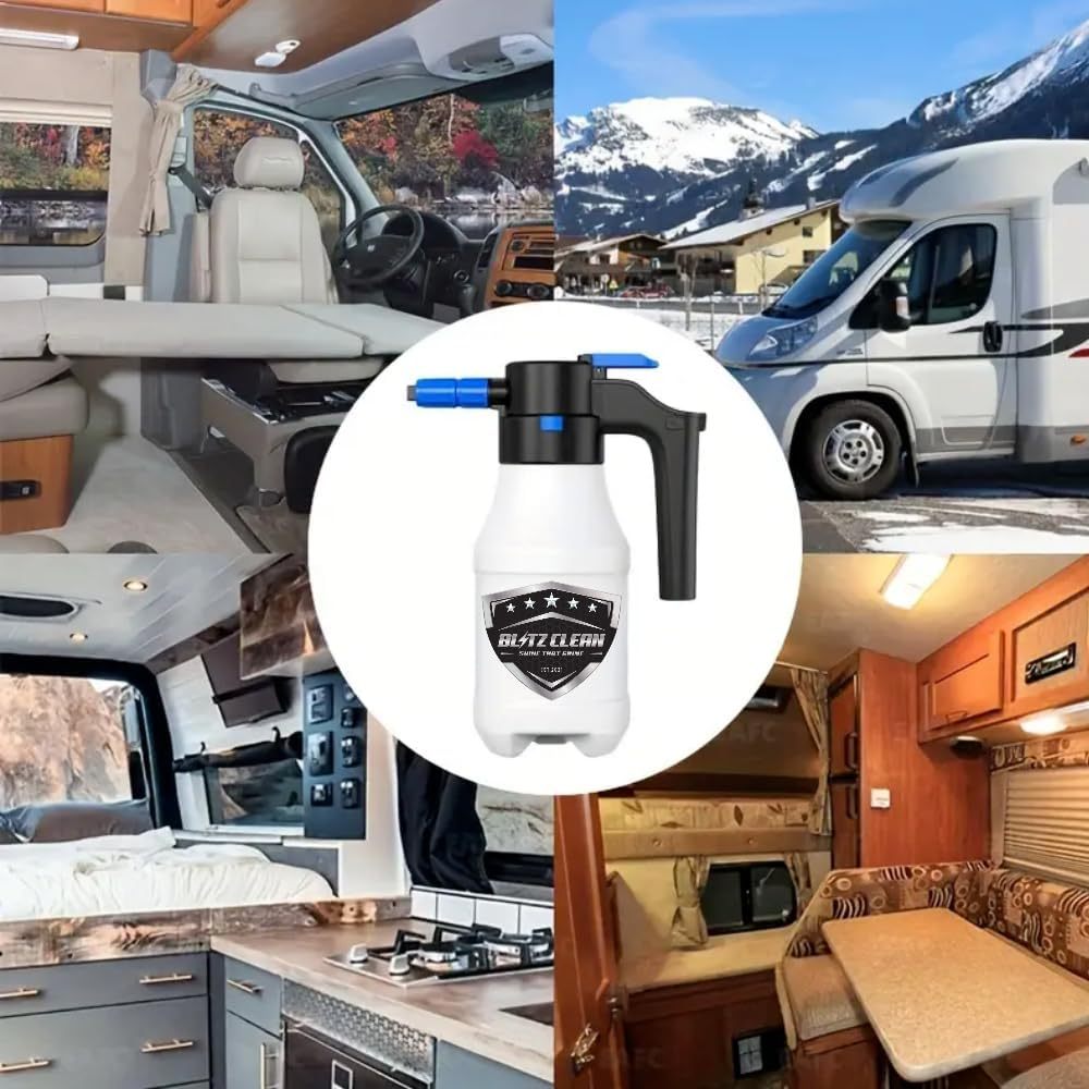 Snow Foam Plus Rechargeable Automatic Snow Cannon Sprayer Gun For Car Van Caravan 5L Super Thick Pre Wash Pressurised Snow Cannon Lance Kit No Jet/Pressure Washer Needed