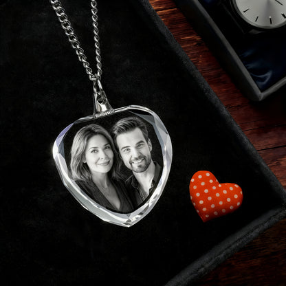 Custom Photo Pendant Necklace - Personalized Image Necklaces with Laser Engraved Picture - Synthetic Stone Fashionable Pendant - Unique Memorial Gift for Family, Love, Thanksgiving, Christmas, Spring Festival
