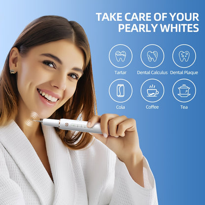 2025 New Soundwave Technology Teeth Cleaner, Intelligent Home Oral Cleaning Kit, LED Light, Five Adjustable Modes, with Metal Oral Mirror, USB Rechargeable, Remove Tartar, Father's Day, Mother's Day, Valentine's Day, Christmas Gifts