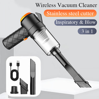 Handheld Vacuum Cleaner, Upgraded Portable Mini Vacuum, Pure Copper Motor Strong Suction Cleaner with Large Capacity Battery & 500ML Dust Cup, 6-in-1 Multifunctional Rechargeable Low Noise Dust Blower Inflator Deflator Machine with Complete Multi Nozzle A