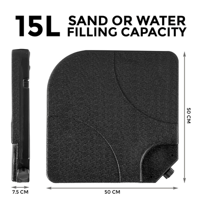 Set of 4 Outdoor Umbrella Cantilever Parasol Base Sand & Water Filled Weights by Crystals® (Square Shape Parasol Base)