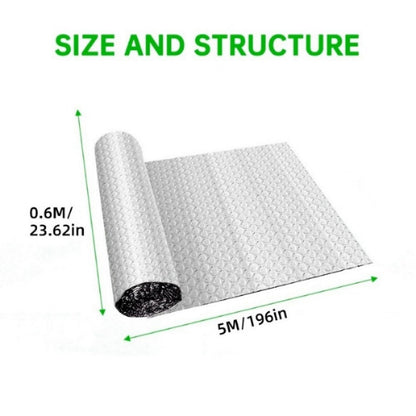 (Includes 6 double-sided tapes)5Mx 60CM Foil Roll Bubble Radiator Insulation Heat Energy Saver Reflective Rooms