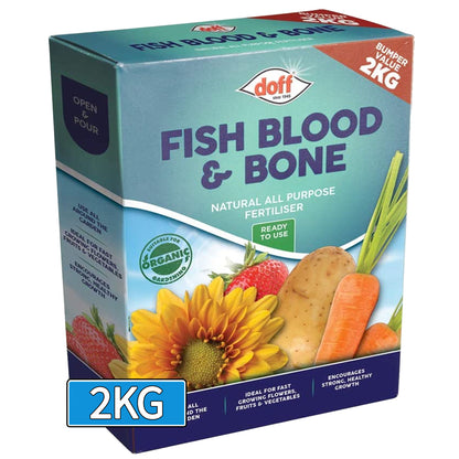 DOFF Fish Blood and Bone 2kg All Purpose Natural Plant Food Fertiliser